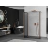 MEXEN/S - Kioto Sprchová zástěna WALK-IN 110 x 80 x 30, černý vzor, měď kartáčovaná 800-110-080-221-65-70-030