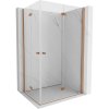 MEXEN/S - Mist-F Duo sprchový kout skládací dveře pravá 90 x 100, transparent, měď kartáčovaná 8A6-090L-100P-65-00