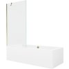MEXEN/S - Cube obdélníková vana 180 x 80 cm s panelem + vanová zástěna 90, transparent, zlatá 550518080X9509000050