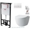 Předstěnový instalační systém s bílým tlačítkem M1710 + WC LAUFEN PRO RIMLESS + SEDÁTKO AM101/1120 M1710 LP1