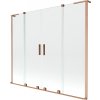 MEXEN/S - Velar L Duo dvoukřídlá posuvná vanová zástěna 200 x 150, transparent, měď kartáčovaná 896-200-003-02-65