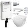 LAUFEN Podomít. systém LIS TW1 SET s chromovým tlačítkem + WC CERSANIT CLEANON MODUO + SEDÁTKO H8946630000001CR MO1