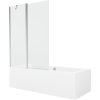 MEXEN/S - Cube obdélníková vana 170 x 80 cm s panelem + vanová zástěna 120, transparent, chrom 550517080X9412110100