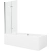 MEXEN/S - Cube obdélníková vana 170 x 80 cm s panelem + vanová zástěna 80, transparent, chrom 550517080X9208020100