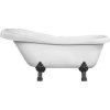 MEXEN/S - Retro volně stojící vana 150x73 cm bílá, nohy černá , sifon chrom 53251507300-70
