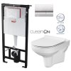 ALCA Sádromodul - předstěnový instalační systém s chromovým tlačítkem M1721 + WC CERSANIT CITY NEW CLEANON + WC SEDÁTKO SLIM AM101/1120 M1721 CI2