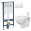 GEBERIT DuofixBasic s bílým tlačítkem DELTA21 + WC CERSANIT DELFI + SOFT SEDÁTKO 458.103.00.2 21BI DE2