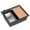 Quadron - Granitový dřez KURT 110 WORKSTATION Black ZLE-09600