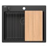 Quadron - Granitový dřez KURT 110 WORKSTATION Black ZLE-09600