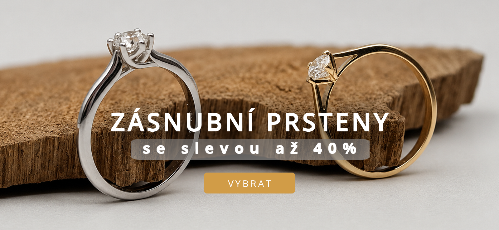 PRSTENY S DIAMANTEM 0,30 ct se slevou až 40%