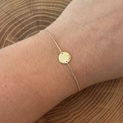 ZLATÝ NÁRAMEK s minimalistickým přívěskem  - kolečko | 14k zlato, 0,95g