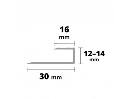 AP27/10 ukončovací lišta, pro laminát, 12-14 mm