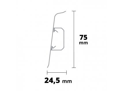 AP28/1 soklová lišta SG75, 75 mm, 2,2 m