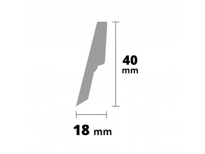 AP34 soklová lišta TYP 13, MDF + fólie, 40 mm, 2,6 m