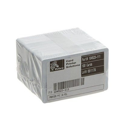 Karty Zebra PVC 30mil, biele, 100ks/bal  104523-111