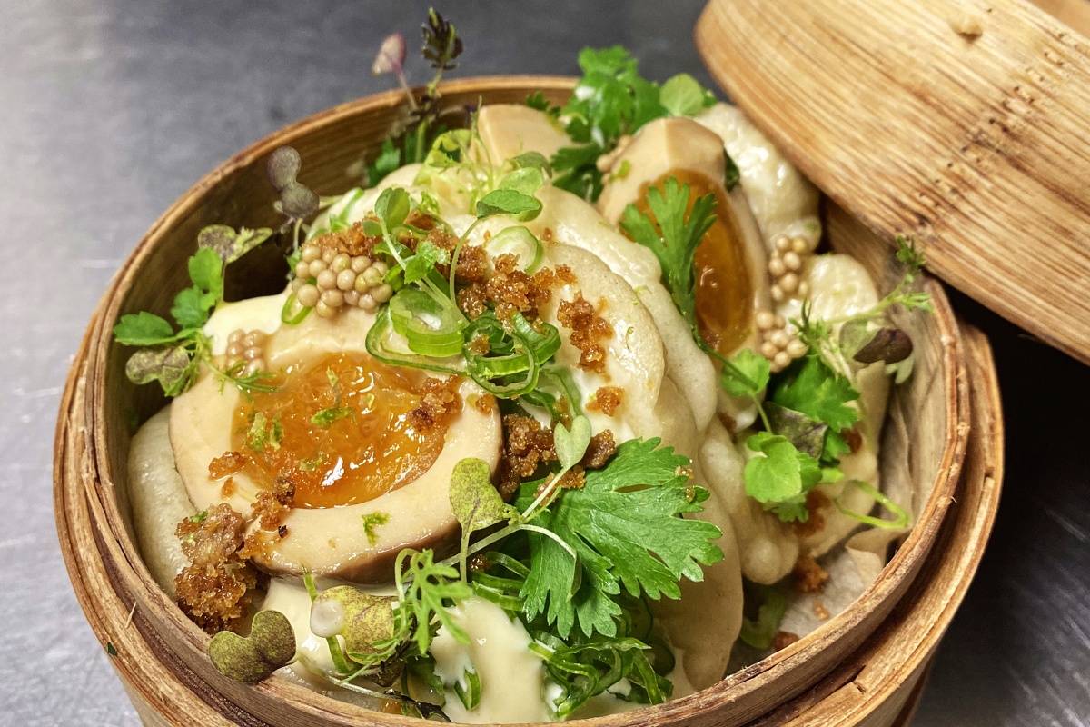 Bao buns, čajové vejce a miso mayo