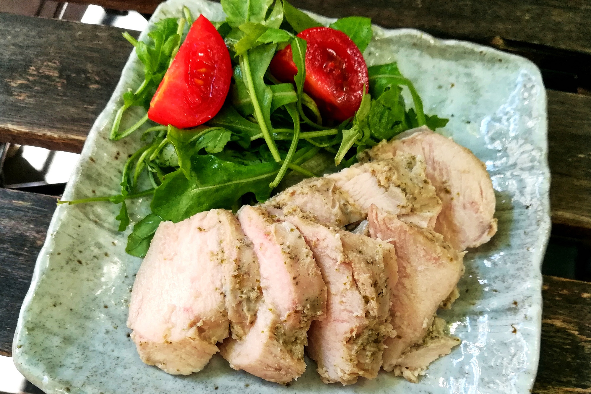 Chicken with basil koji