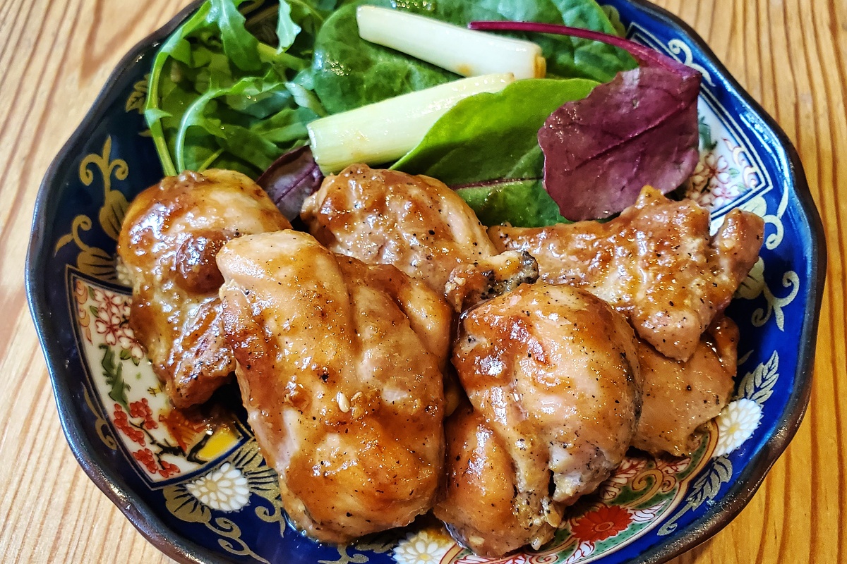 Chicken thigh with miso sauce