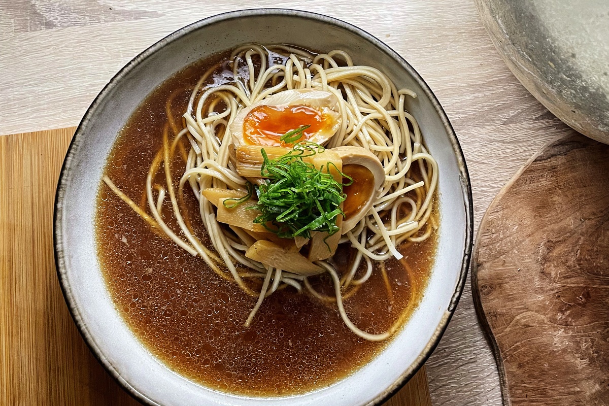 Chicken ramen with tamari egg