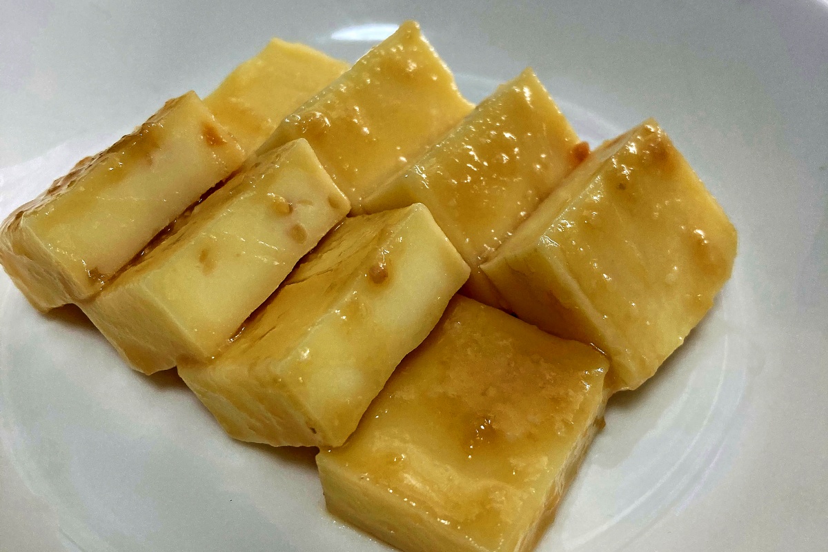 Cheese marinated in a miso