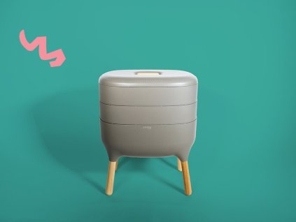 Žížalami zabydlený vermikompostér Urbalive – antracit
