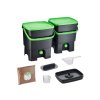 Set dvou nádob Bokashi Organko černá/zelená + 1 kg směsi