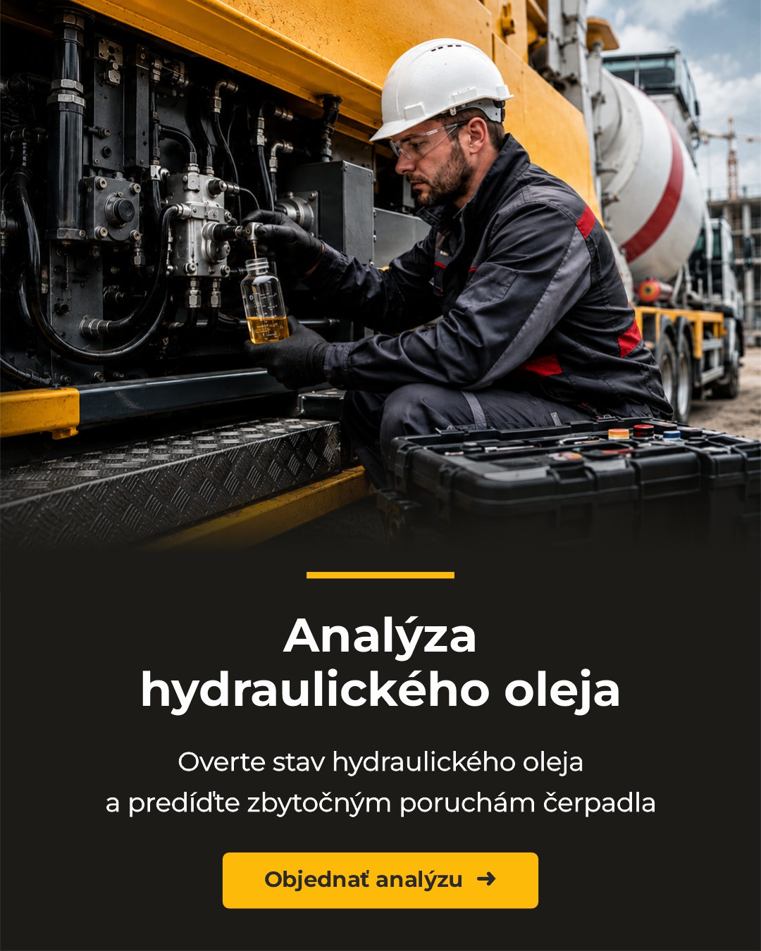 Analýza hydraulického oleja stavebných strojov