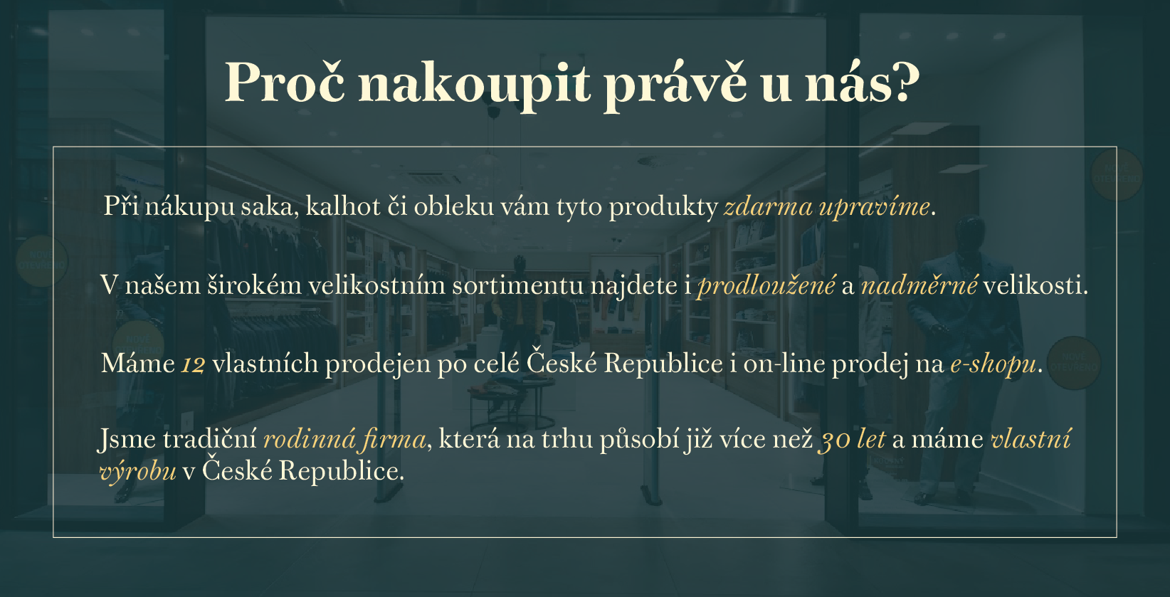 Výhody nákupu