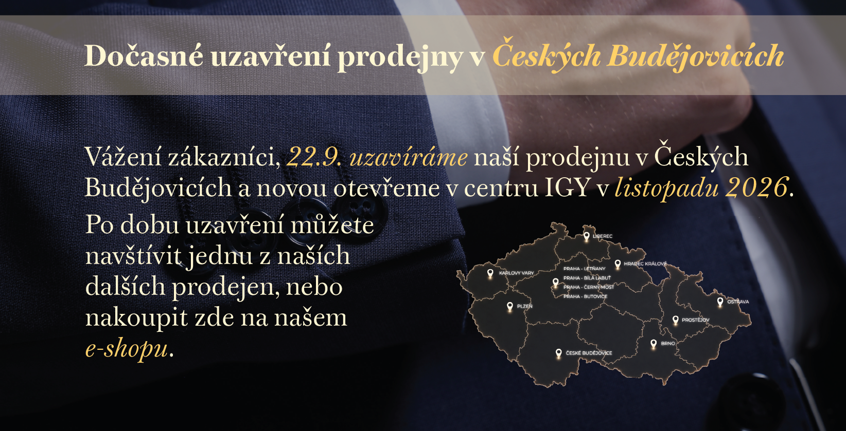 uzavření prodejny ČB