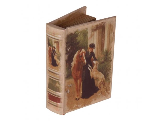 Book box 15 cm Lady with dog and horse01