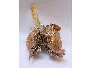 Granátové jablko otevřené, závěs zdobený krystaly 11 cm