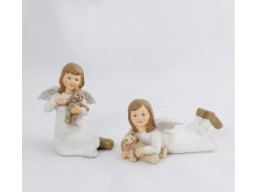 Set andělů s medvídkem a zajícem