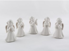 Set porcelánoví andělíčci s hudebním nástrojem