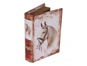 Book box 20 cm Horse white 01