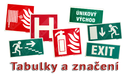 Tabulky a značení únikové cesty