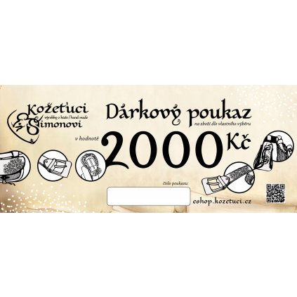 KOZETUCI darkovy poukaz 2000 KOZENE VYROBKY 1
