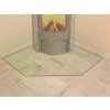 HARK Rohová skleněná podložka pod krbová kamna HARK 120x120 cm s fazetkou