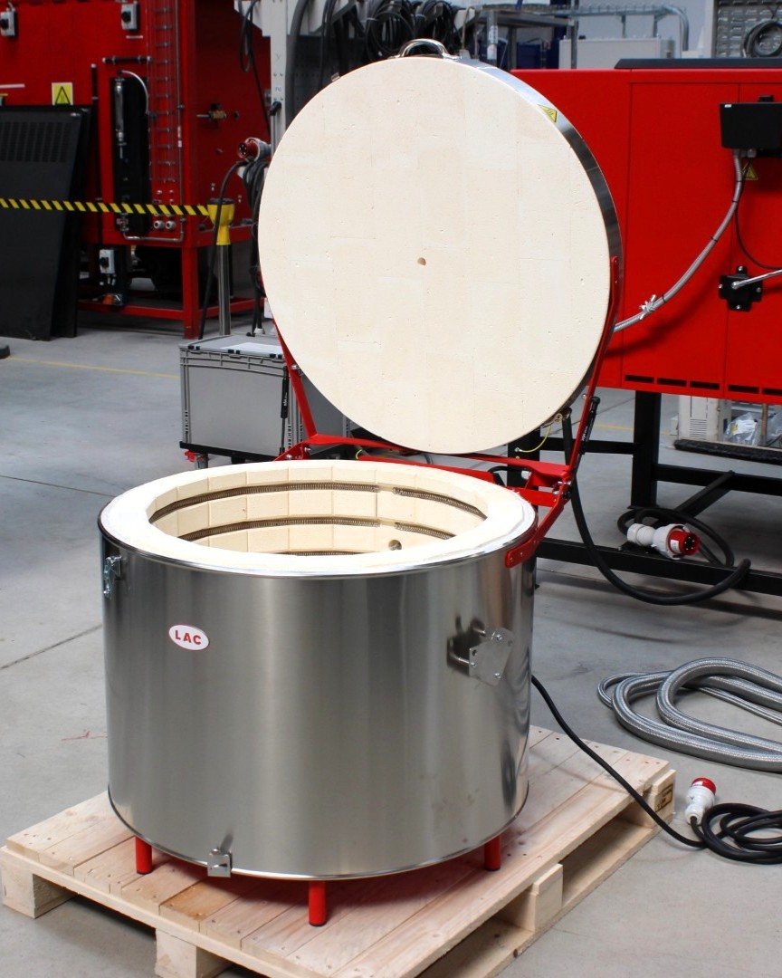 Open LAC M 150 top-loading ceramic kiln
