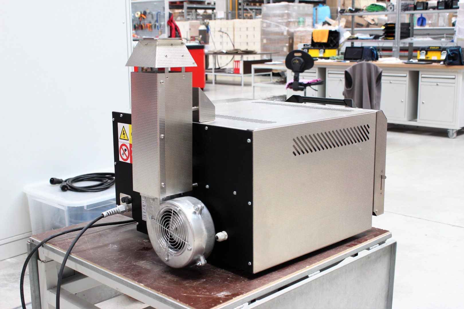 Rear view of a LAC laboratory furnace showing space required for connections and ventilation