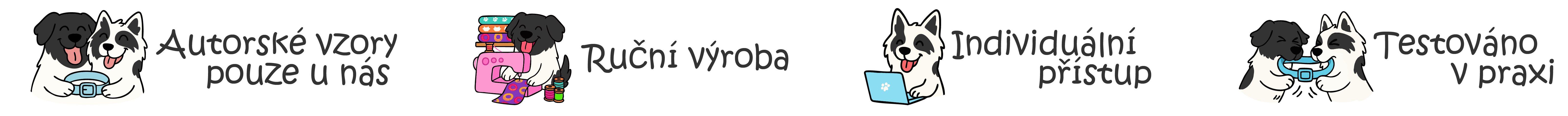 Autorské vzory pouze u nás, ruční výroba, individuální přístup, testováno v praxi