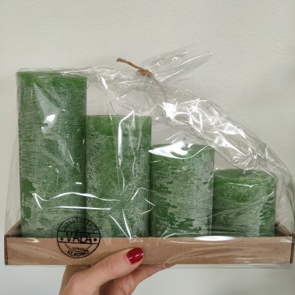 Adventní svíčky - schody - sada, natur