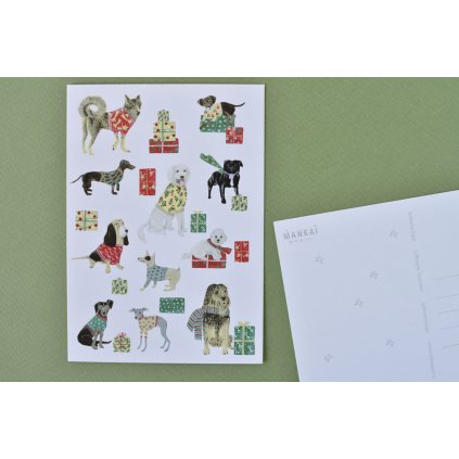 vanoce pohlednice psi1