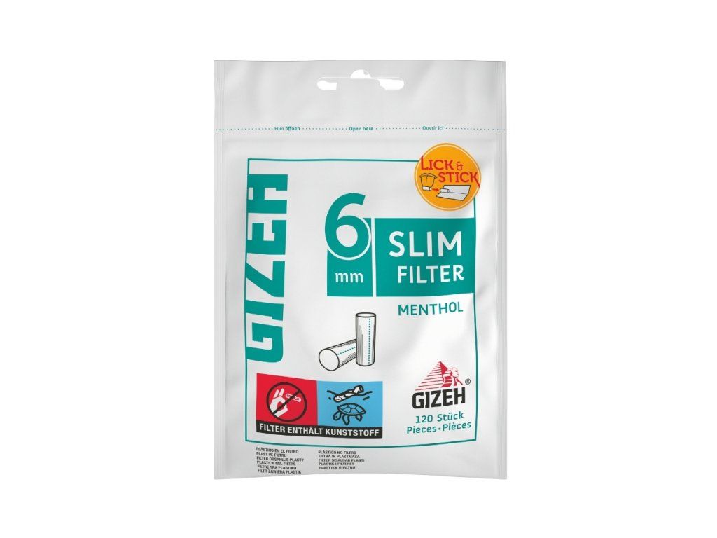 Filter GIZEH 120 Slim mentol 6mm