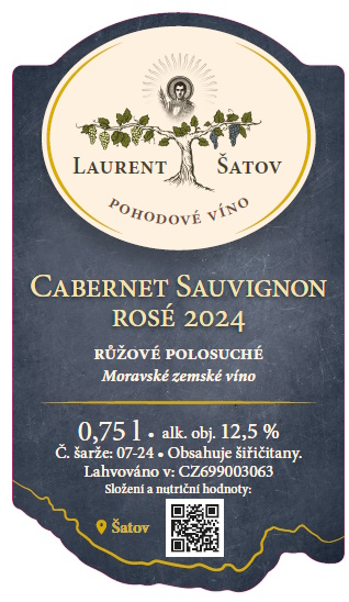 Vinařství Laurent Šatov Cabernet Sauvignon rosé 2020 pozdní sběr 0,75l