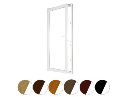 Plastové jednokřídlové balkonové dveře dekor/bílé 80x210 Levé