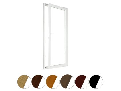 Plastové jednokřídlové balkonové dveře dekor/bílé 90x230 Pravé