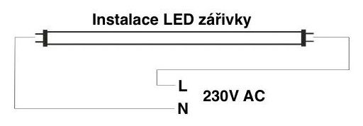 Zapojení LED zářivek z obou stran