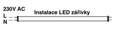 LED zářivka - jednostranné napájení