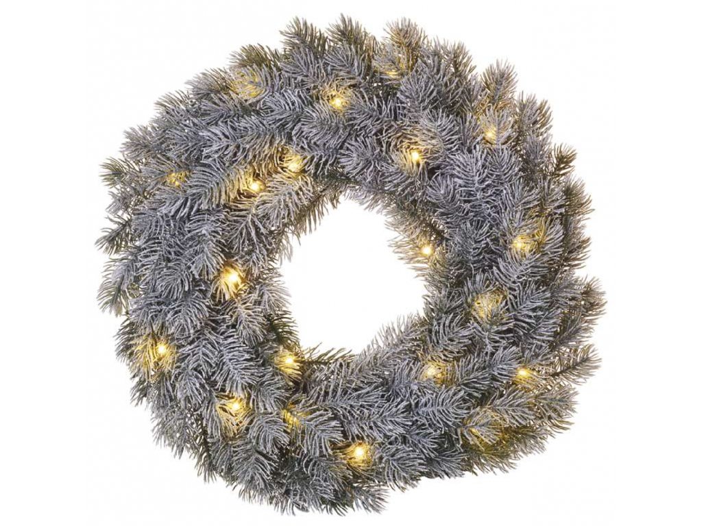 EMOS LED adventní věnec zasněžený 40 cm DCTW15