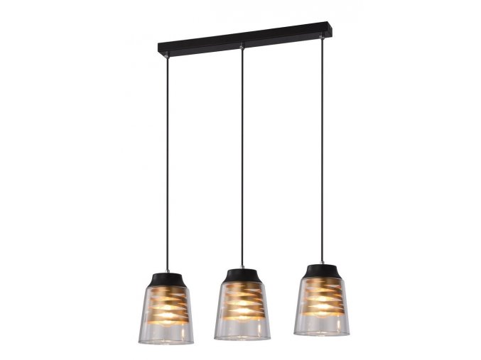 pol pl Lampa wiszaca czarno zlota szklany klosz 3x60W E27 Fresno Candellux 33 78094 70638 1